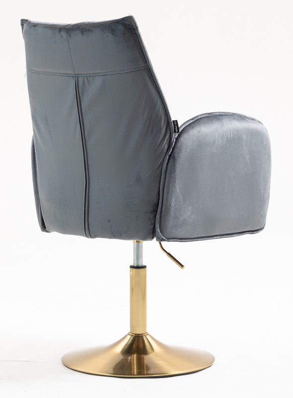 FOTEL HR280N GRAFITOWY WELUR ZŁOTA PODSTAWA