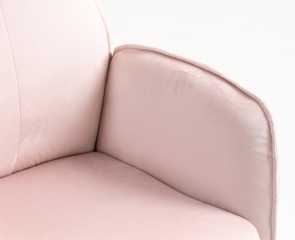 FOTEL HR280K PUDROWY RÓŻ WELUR ZŁOTA PODSTAWA