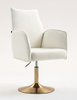 FOTEL HR280N KREMOWY BARANEK ZŁOTA PODSTAWA