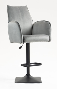 FOTEL HR280KW STALOWY WELUR CZARNA PODSTAWA