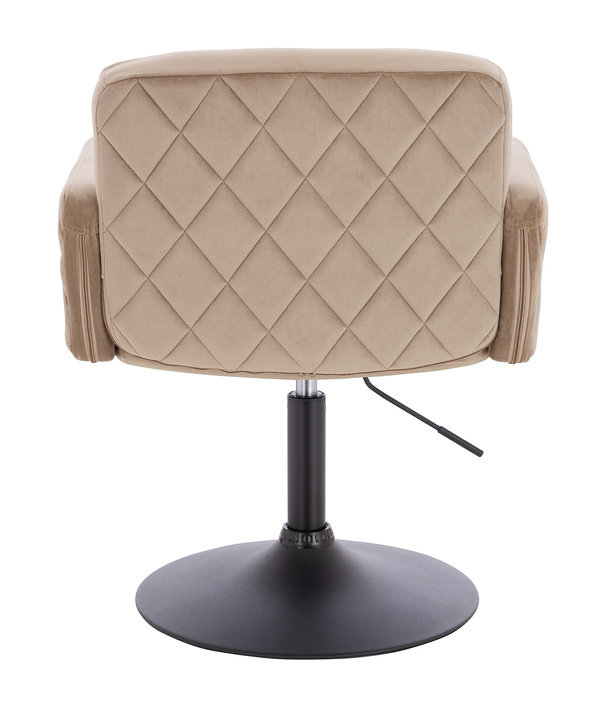 FOTEL HR802N LATTE WELUR CZARNA PODSTAWA