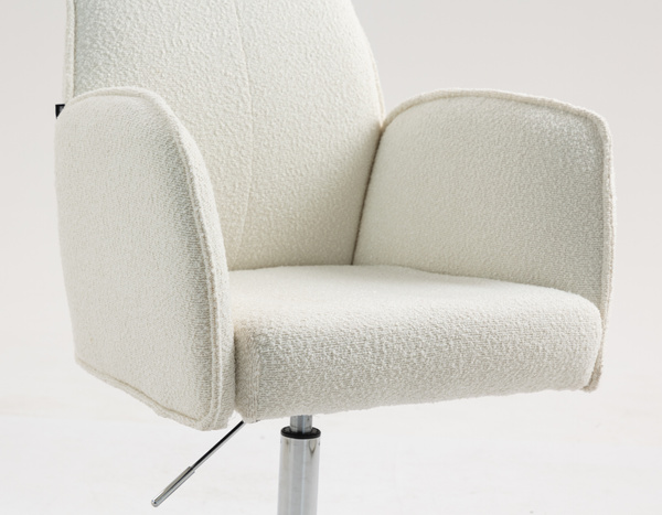 FOTEL HR280K KREMOWY BARANEK CHROMOWANA PODSTAWA