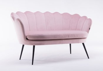 SOFA FREY PUDROWY RÓŻ CZARNE NOGI