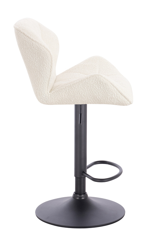 FOTEL HR111W KREMOWY BARANEK CZARNA PODSTAWA