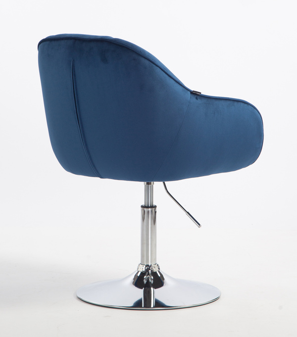 HOKER HR2055N CIEMNE MORZE WELUR CHROMOWANA PODSTAWA