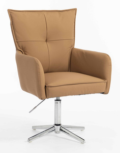 HOKER HR250CROSS KARMELOWY EKOSKÓRA PREMIUM SOFT CHROMOWANA PODSTAWA