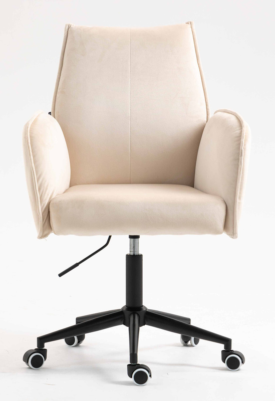 FOTEL HR280K KREMOWY WELUR CZARNA PODSTAWA