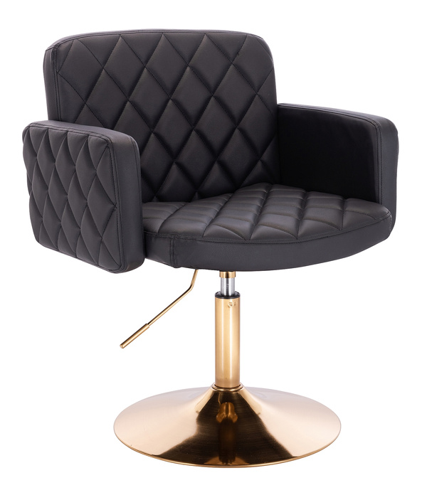 FOTEL HR802N CZARNY ZŁOTA PODSTAWA
