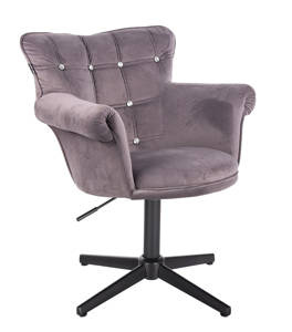 FOTEL HR804CCROSS GRAFITOWY WELUR CZARNA PODSTAWA