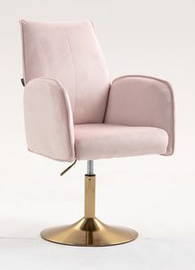 FOTEL HR280N PUDROWY RÓŻ WELUR ZŁOTA PODSTAWA