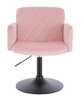 FOTEL HR802N PUDROWY RÓŻ WELUR CZARNA PODSTAWA