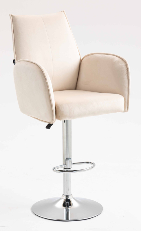 FOTEL HR280W KREMOWY WELUR CHROMOWANA PODSTAWA