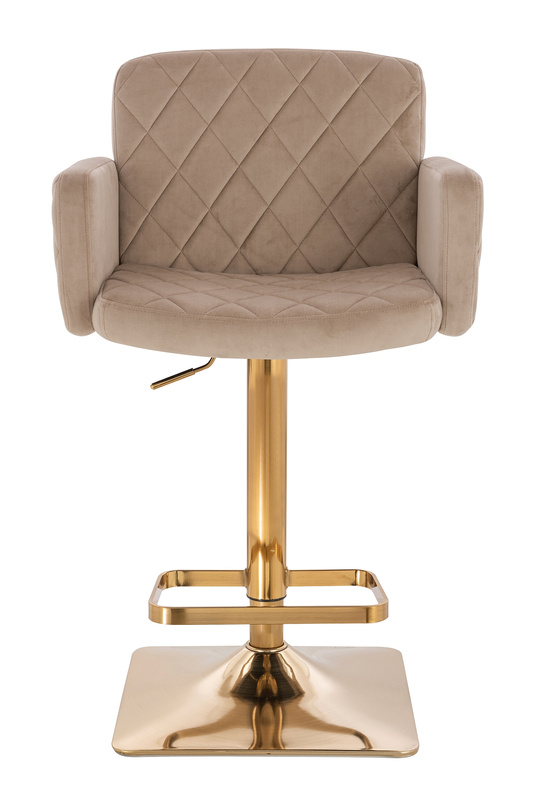 FOTEL HR802KW LATTE WELUR ZŁOTA PODSTAWA