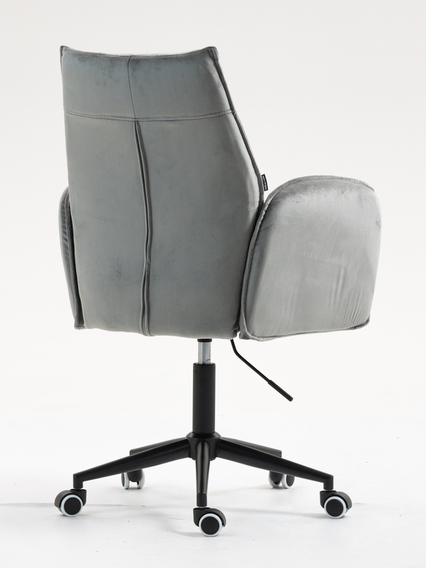 FOTEL HR280K STALOWY WELUR CZARNA PODSTAWA