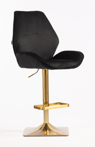FOTEL HR350KW CZARNY WELUR ZŁOTA PODSTAWA