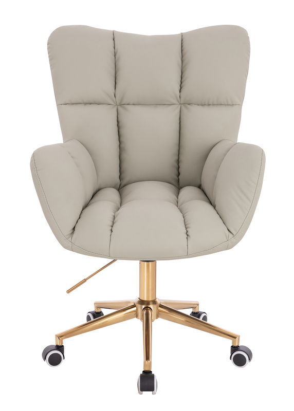 HOKER HR650K ECRU EKOSKÓRA PREMIUM SOFT ZŁOTA PODSTAWA