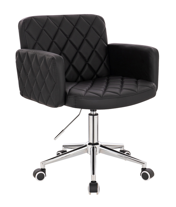 FOTEL HR802K CZARNY CHROMOWANA PODSTAWA
