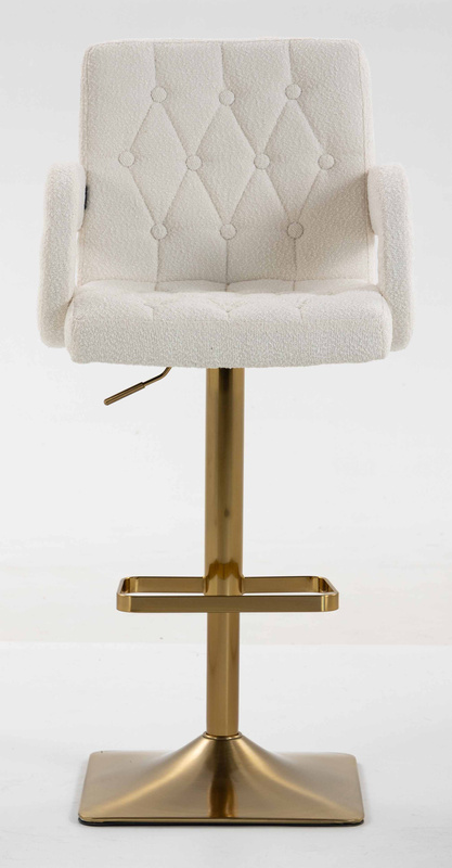 FOTEL HR8404KW KREMOWY BARANEK ZŁOTA PODSTAWA