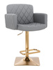 FOTEL HR802KW SZARY ZŁOTA PODSTAWA