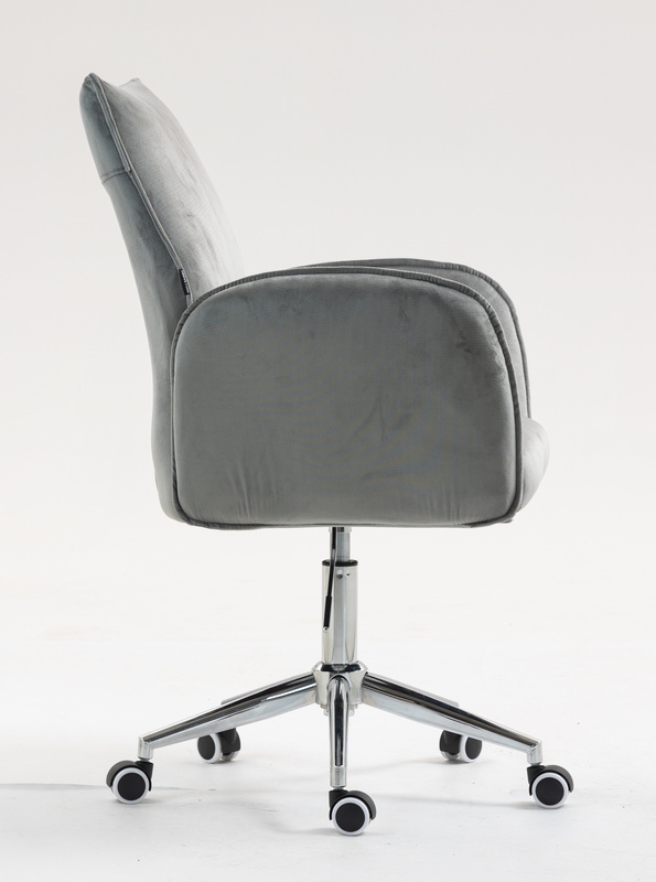 FOTEL HR280K STALOWY WELUR CHROMOWANA PODSTAWA