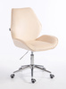 FOTEL HR350K KREMOWY WELUR CHROMOWANA PODSTAWA