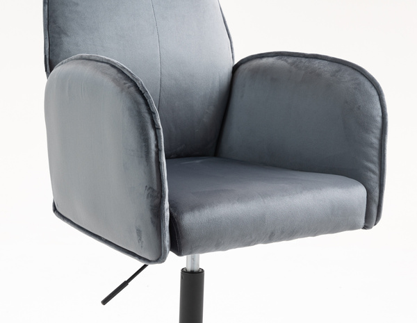 FOTEL HR280N GRAFITOWY WELUR CZARNA PODSTAWA