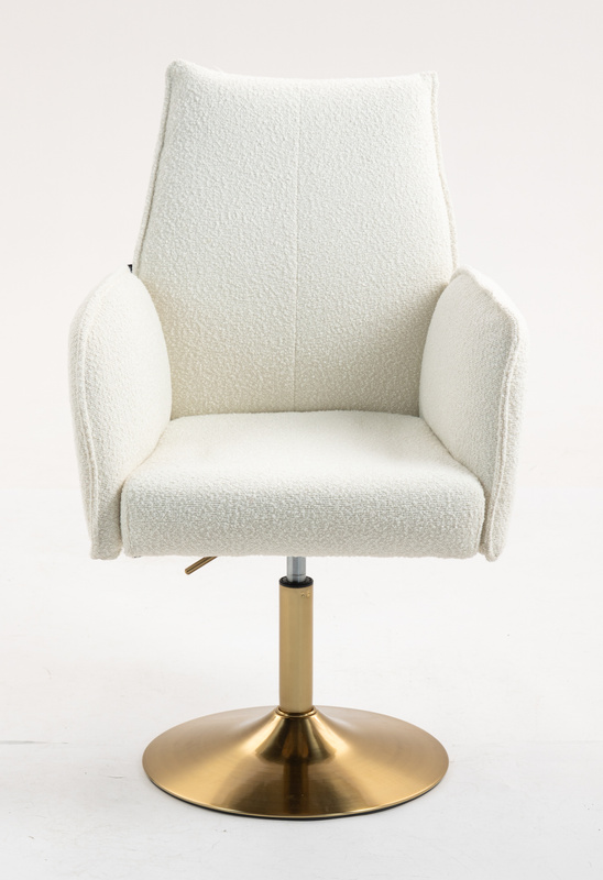 FOTEL HR280N KREMOWY BARANEK ZŁOTA PODSTAWA