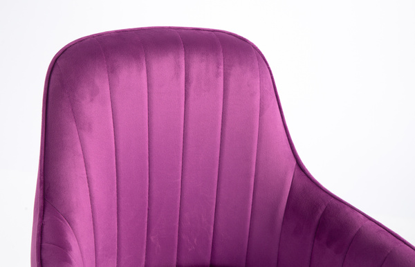 FOTEL HR2022K FUKSJA WELUR CHROMOWANA PODSTAWA