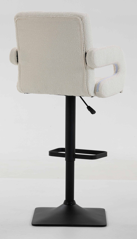 FOTEL HR8404KW KREMOWY BARANEK CZARNA PODSTAWA