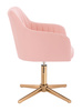 FOTEL HR190CROSS RÓŻOWY ZŁOTA PODSTAWA
