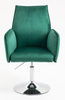 FOTEL HR280N BUTELKOWA ZIELEŃ WELUR CHROMOWANA PODSTAWA