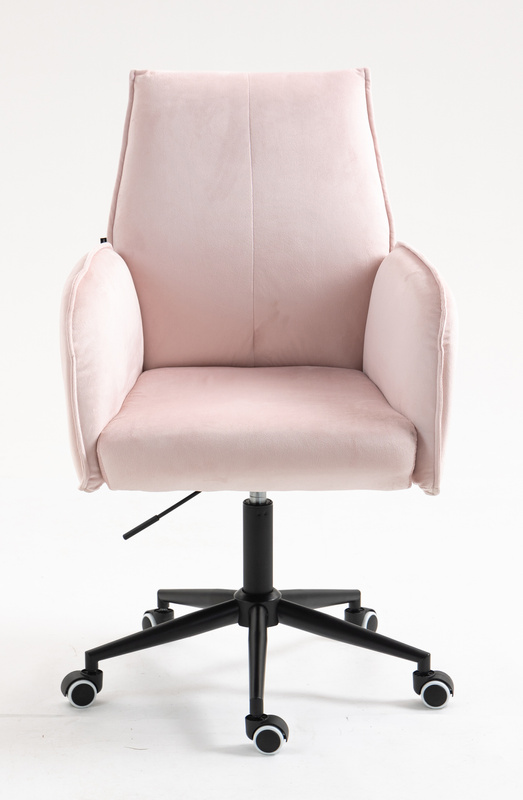 FOTEL HR280K PUDROWY RÓŻ WELUR CZARNA PODSTAWA