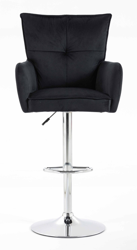 HOKER HR250W CZARNY WELUR  CHROMOWANA PODSTAWA