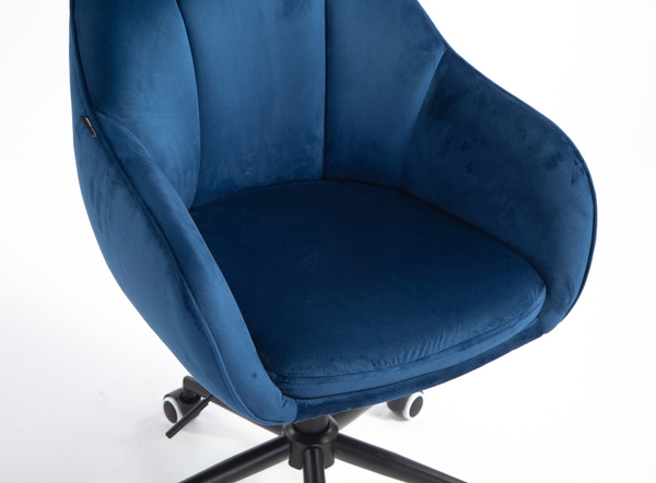 FOTEL HR2055K CIEMNE MORZE WELUR CZARNA PODSTAWA