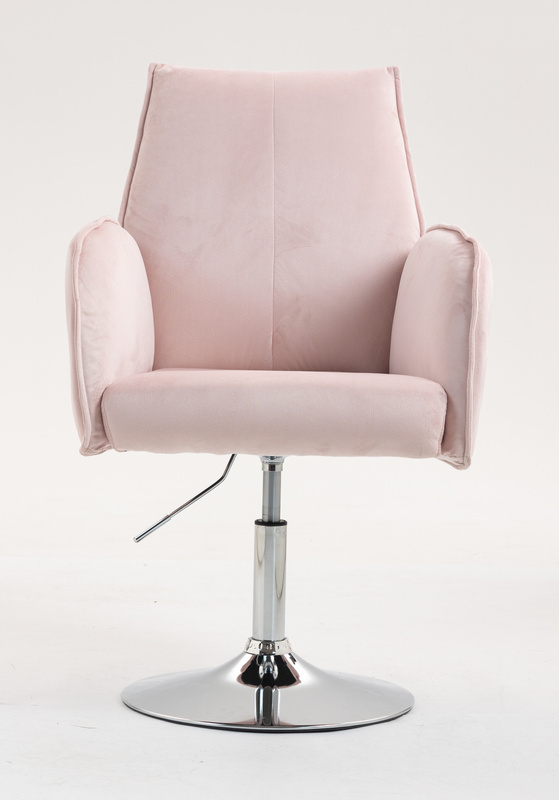 FOTEL HR280N PUDROWY RÓŻ WELUR CHROMOWANA PODSTAWA