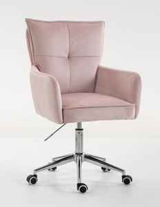 HOKER HR250K PUDROWY RÓŻ WELUR  CHROMOWANA PODSTAWA