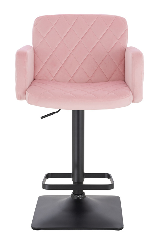 FOTEL HR802KW PUDROWY RÓŻ WELUR CZARNA PODSTAWA