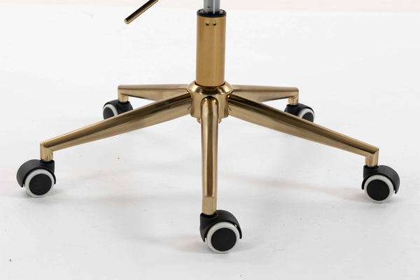 FOTEL HR8404K KREMOWY BARANEK ZŁOTA PODSTAWA