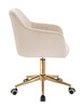 FOTEL HR190K KREMOWY WELUR ZŁOTA PODSTAWA