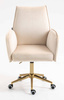 FOTEL HR280K KREMOWY WELUR ZŁOTA PODSTAWA