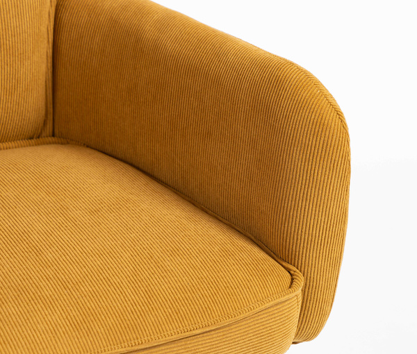 HOKER HR250K ŻÓŁTY CURRY PREMIUM CORD SZTRUKS CZARNA PODSTAWA