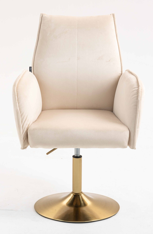 FOTEL HR280N KREMOWY WELUR ZŁOTA PODSTAWA