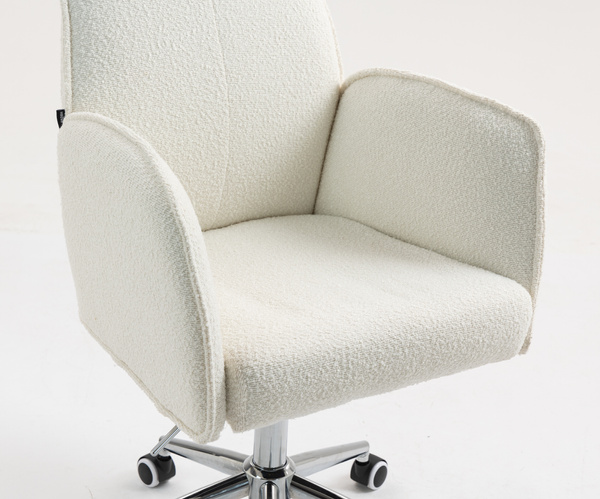 FOTEL HR280K KREMOWY BARANEK CHROMOWANA PODSTAWA