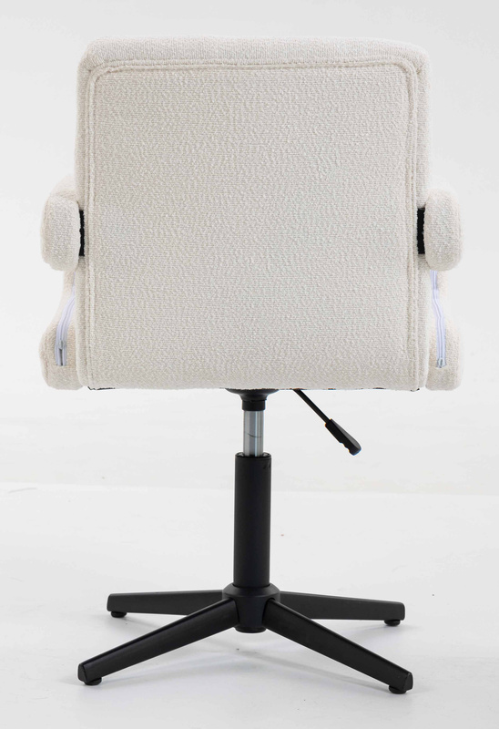 FOTEL HR8404CROSS KREMOWY BARANEK CZARNA PODSTAWA