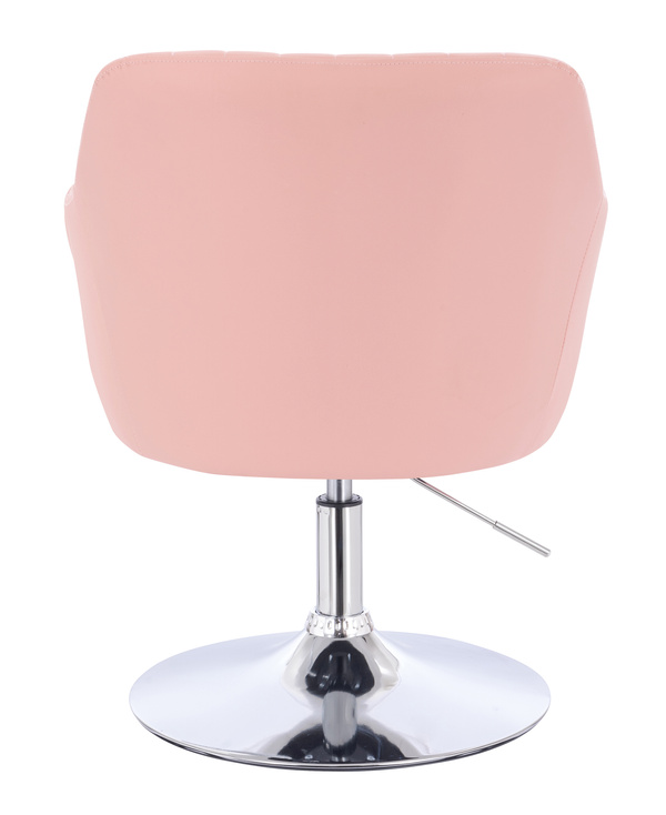 FOTEL HR190N RÓŻOWY CHROMOWANA PODSTAWA