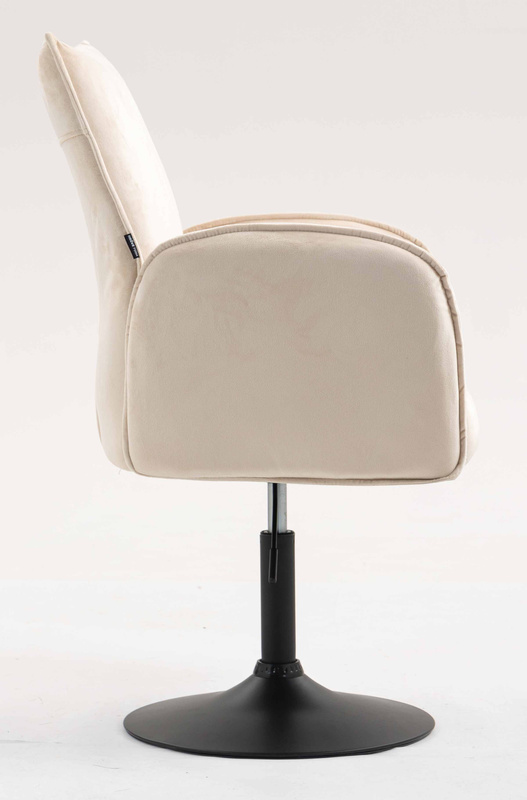 FOTEL HR280N KREMOWY WELUR CZARNA PODSTAWA