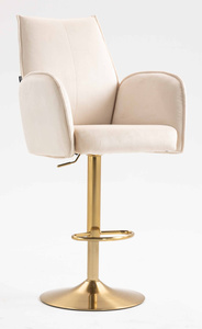 FOTEL HR280W KREMOWY WELUR ZŁOTA PODSTAWA