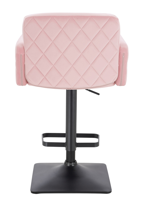 FOTEL HR802KW PUDROWY RÓŻ WELUR CZARNA PODSTAWA