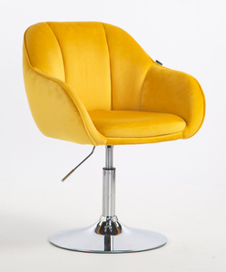 HOKER HR2055N ŻÓŁTY WELUR CHROMOWANA PODSTAWA