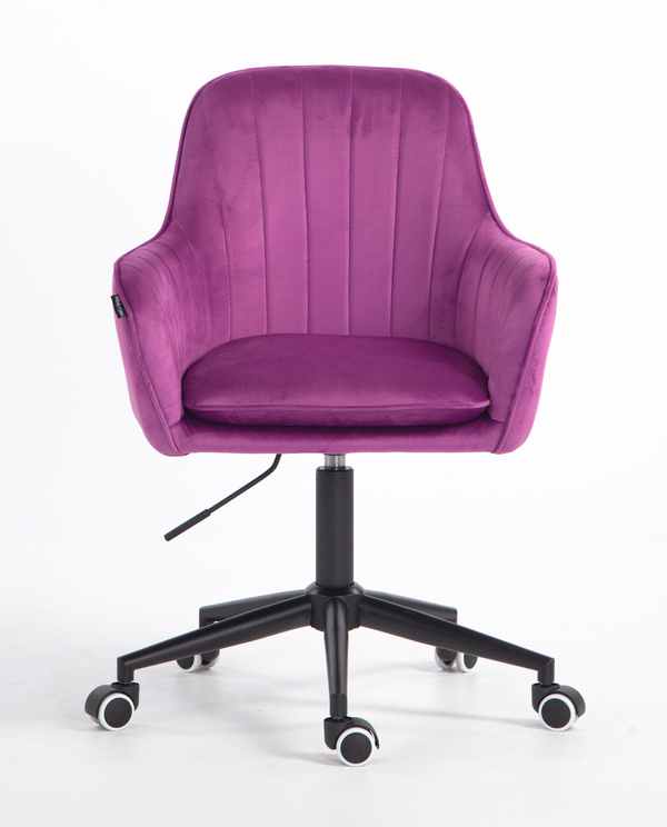 FOTEL HR2022K FUKSJA WELUR CZARNA PODSTAWA